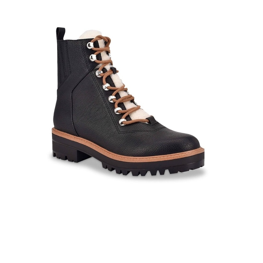 Indigo Black and Tan Winter Lace-Up Boots